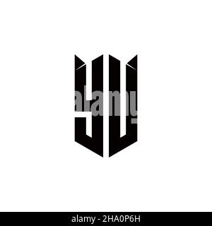 YU Logo monogram with shield shape designs template vector icon modern Stock Vector