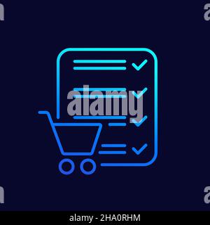 Order list line icon, vector Stock Vector Image & Art - Alamy