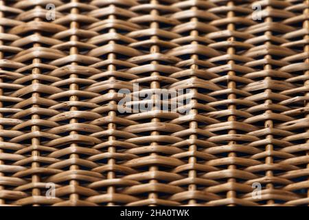 Natural wicker basket side structure, close-up background photo texture Stock Photo