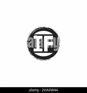 IF Logo Initial Letter Monogram with abstrac circle shape design template isolated in white background Stock Vector