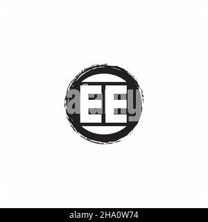 EE Logo Initial Letter Monogram with abstrac circle shape design template isolated in white background Stock Vector