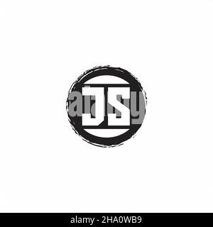 JS Logo Initial Letter Monogram with abstrac circle shape design template isolated in white background Stock Vector