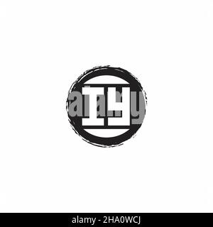 IY Logo Initial Letter Monogram with abstrac circle shape design template isolated in white background Stock Vector