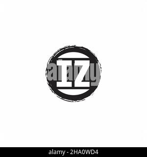 IZ Logo Initial Letter Monogram with abstrac circle shape design template isolated in white background Stock Vector