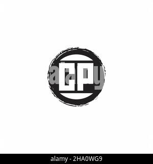 CP Logo Initial Letter Monogram with abstrac circle shape design template isolated in white background Stock Vector