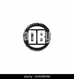 OB Logo Initial Letter Monogram with abstrac circle shape design template isolated in white background Stock Vector