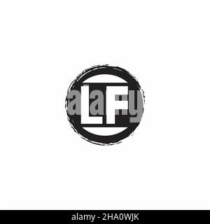 LF Logo Initial Letter Monogram with abstrac circle shape design template isolated in white background Stock Vector