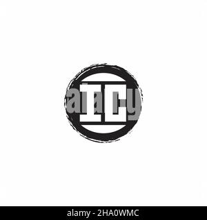 IC Logo Initial Letter Monogram with abstrac circle shape design template isolated in white background Stock Vector