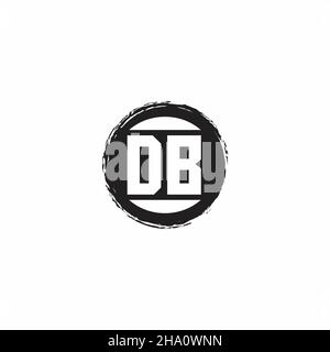 DB Logo Initial Letter Monogram with abstrac circle shape design template isolated in white background Stock Vector