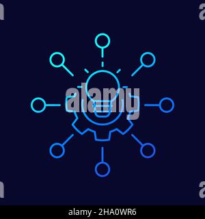 Multichannel marketing line vector icon Stock Vector