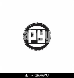 PY Logo Initial Letter Monogram with abstrac circle shape design template isolated in white background Stock Vector