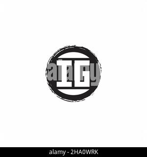 IG Logo Initial Letter Monogram with abstrac circle shape design template isolated in white background Stock Vector