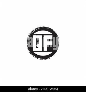 QF Logo Initial Letter Monogram with abstrac circle shape design template isolated in white background Stock Vector