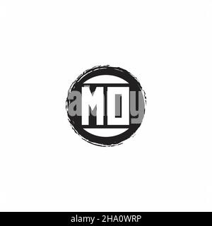 MO Logo Initial Letter Monogram with abstrac circle shape design template isolated in white background Stock Vector