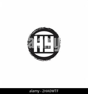 HY Logo Initial Letter Monogram with abstrac circle shape design template isolated in white background Stock Vector