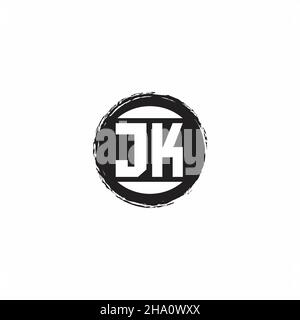 JK Logo Initial Letter Monogram with abstrac circle shape design template isolated in white background Stock Vector