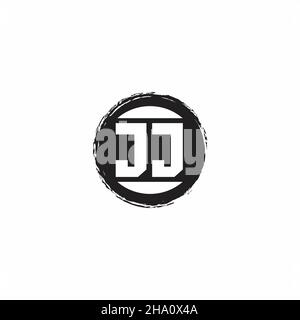 JJ Logo Initial Letter Monogram with abstrac circle shape design template isolated in white background Stock Vector