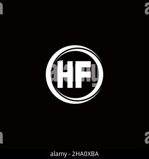 HF Logo Initial Letter Monogram with abstrac circle shape design ...