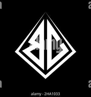 BC logo letters monogram with prisma shape design template vector icon modern Stock Vector