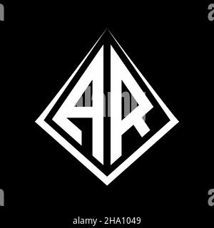 AR logo letters monogram with prisma shape design template vector icon modern Stock Vector