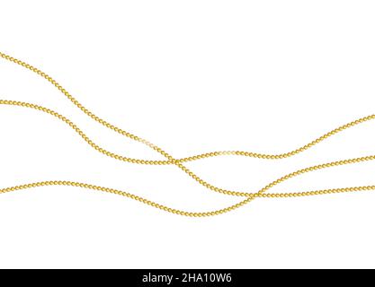 Gold chain, isolated on white background. Vector illustration. Stock Vector