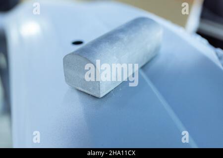 Repairing car body by puttying close up work after the accident by working  sanding primer before painting. , The mechanic repair the car , Using Stock  Photo - Alamy