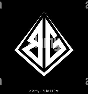 BG logo letters monogram with prisma shape design template vector icon modern Stock Vector