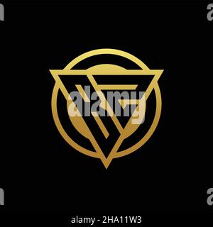 BZ logo monogram with triangle shape and circle rounded style isolated on gold colors and black background design template Stock Vector
