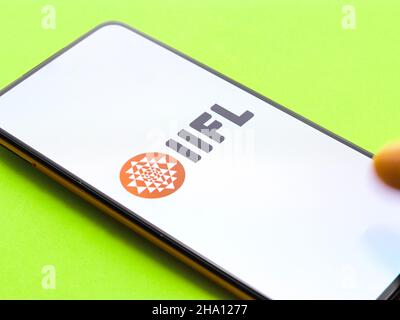 West Bangal, India - December 05, 2021 : India Infoline iifl logo on phone screen stock image. Stock Photo