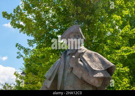 John Adams statue at the Hancock Adams Green in Quincy Square in city center of Quincy, Massachusetts MA, USA. John Adams is the second US president w Stock Photo
