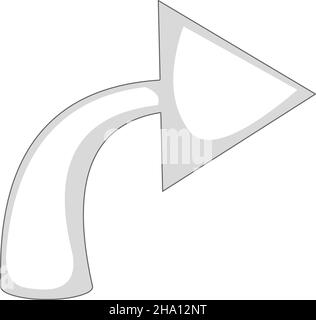 Vector illustration of curved arrow in white and gray Stock Vector