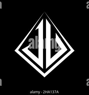 VU logo letters monogram with prisma shape design template vector icon modern Stock Vector