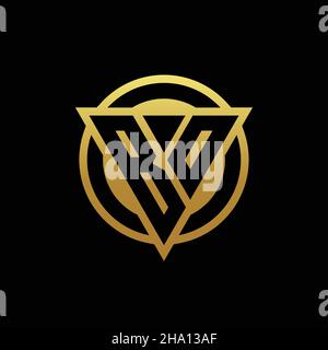 BO logo monogram with triangle shape and circle rounded style isolated on gold colors and black background design template Stock Vector