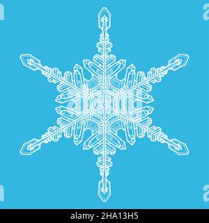 Snowflake sketch vector on light blue Stock Vector