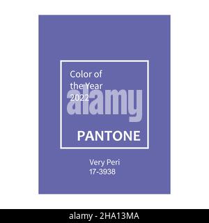 Vinnytsia, Ukraine - December 9, 2021: Pantone Very Peri Trending Color of the Year 2022. Vector illustration isolated on white background Stock Vector