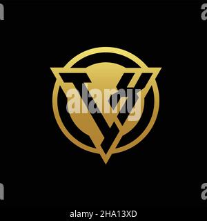 IX logo monogram with triangle shape and circle rounded style isolated on gold colors and black background design template Stock Vector