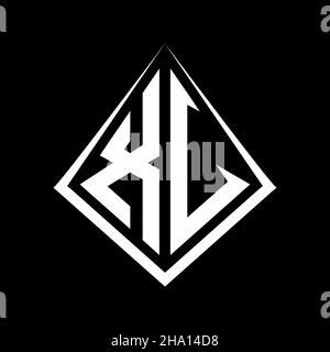 XV logo letters monogram with prisma shape design template vector icon modern Stock Vector