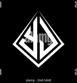 YJ monogram initials logo design with shield icon template Stock Vector ...