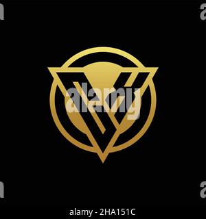 CX logo monogram with triangle shape and circle rounded style isolated on gold colors and black background design template Stock Vector
