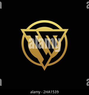 IM logo monogram with triangle shape and circle rounded style isolated on gold colors and black background design template Stock Vector