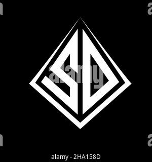 SO logo letters monogram with prisma shape design template vector icon modern Stock Vector