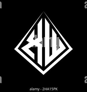 XW logo letters monogram with prisma shape design template vector icon modern Stock Vector