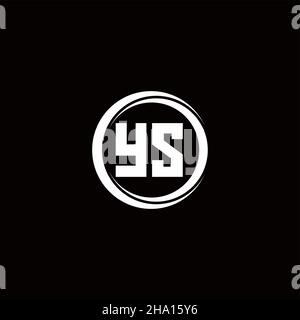 YS logo initial letter monogram with circle slice rounded design template isolated in black background Stock Vector