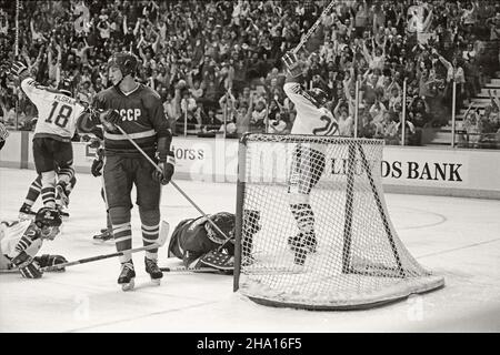 Team Canada vs Red Army hockey game at the Calgary Cup Tournament. December 31, 1986 Stock Photo