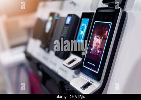 Finger print and face scan for enter security system Stock Photo - Alamy