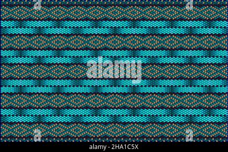 Ornament, mosaic, ethnic, folk pattern. It is made in bright, juicy, perfectly matching colors. New Year, Christmas, winter, festive pixel pattern. Stock Vector