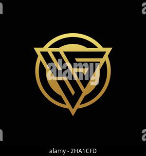 YS logo monogram with triangle shape and circle rounded style isolated on gold colors and black background design template Stock Vector