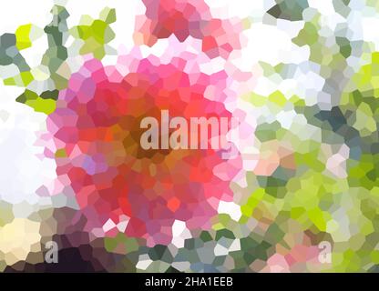 The background is a mosaic of flowers. Vector illustration Stock Vector