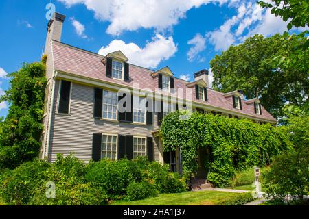 Old House at Peacefield is a historic home of Adams family including US presidents John Adams and John Quincy Adams at 135 Adams Street in city of Qui Stock Photo