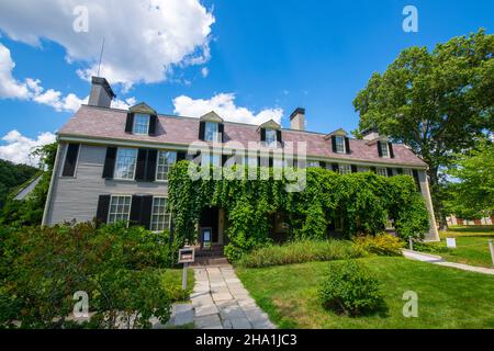 Old House at Peacefield is a historic home of Adams family including US presidents John Adams and John Quincy Adams at 135 Adams Street in city of Qui Stock Photo